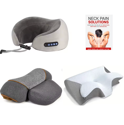 💆‍♂️ CERVI-RELIEF  + 😴 SLEEPING ALIGNMENT PILLOW + TRAVEL MASSAGER ✈️